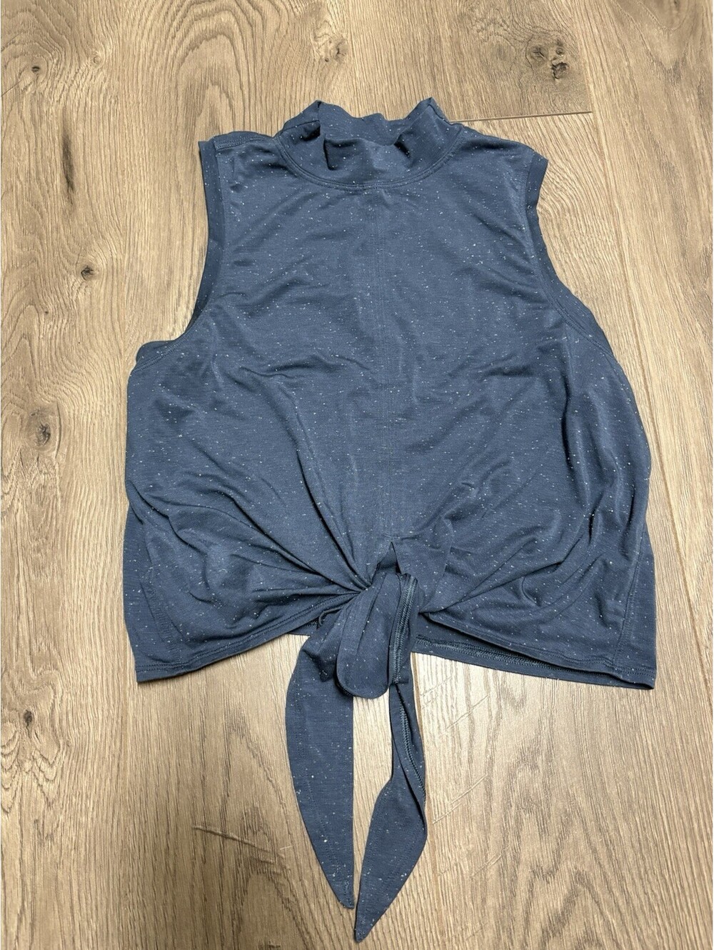Lululemon Time to Restore Mock Tie Tank Size 4 Iron Blue Tie Wrap